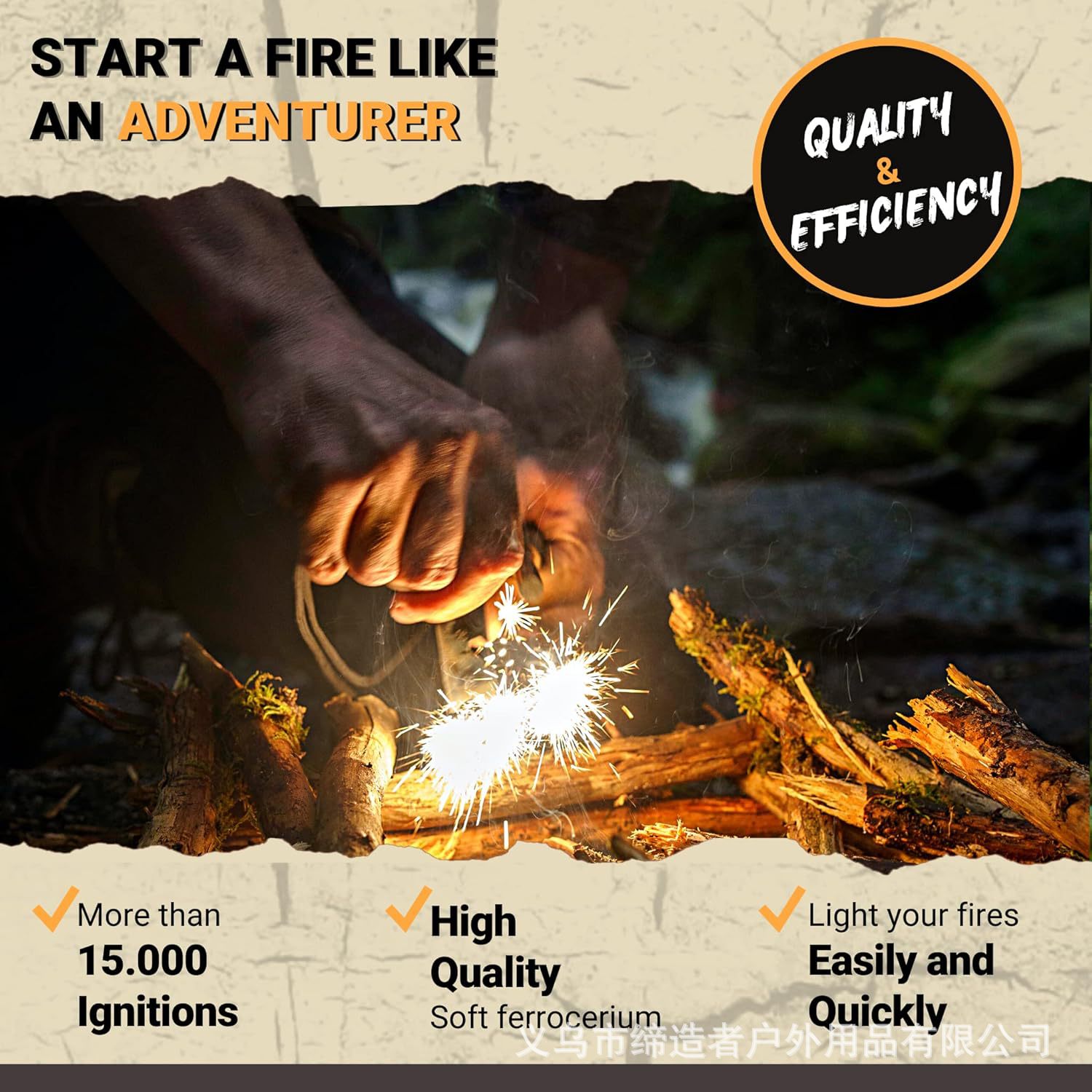 Portable Outdoor Flint and Ste - Magnesium Fire Starter recension och pris